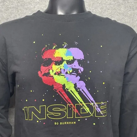 Bo Burnham Mens Large Black Inside Tour 2020-2021 Crewneck Graphic Sweatshirt - Picture 2 of 9